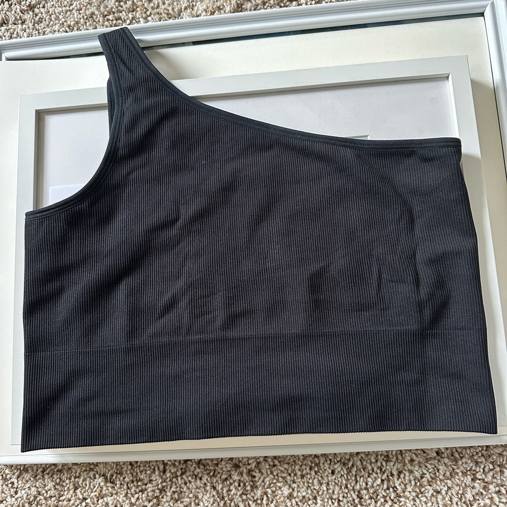 Athleta,large, Black , One-Shoulder Ribbed Top